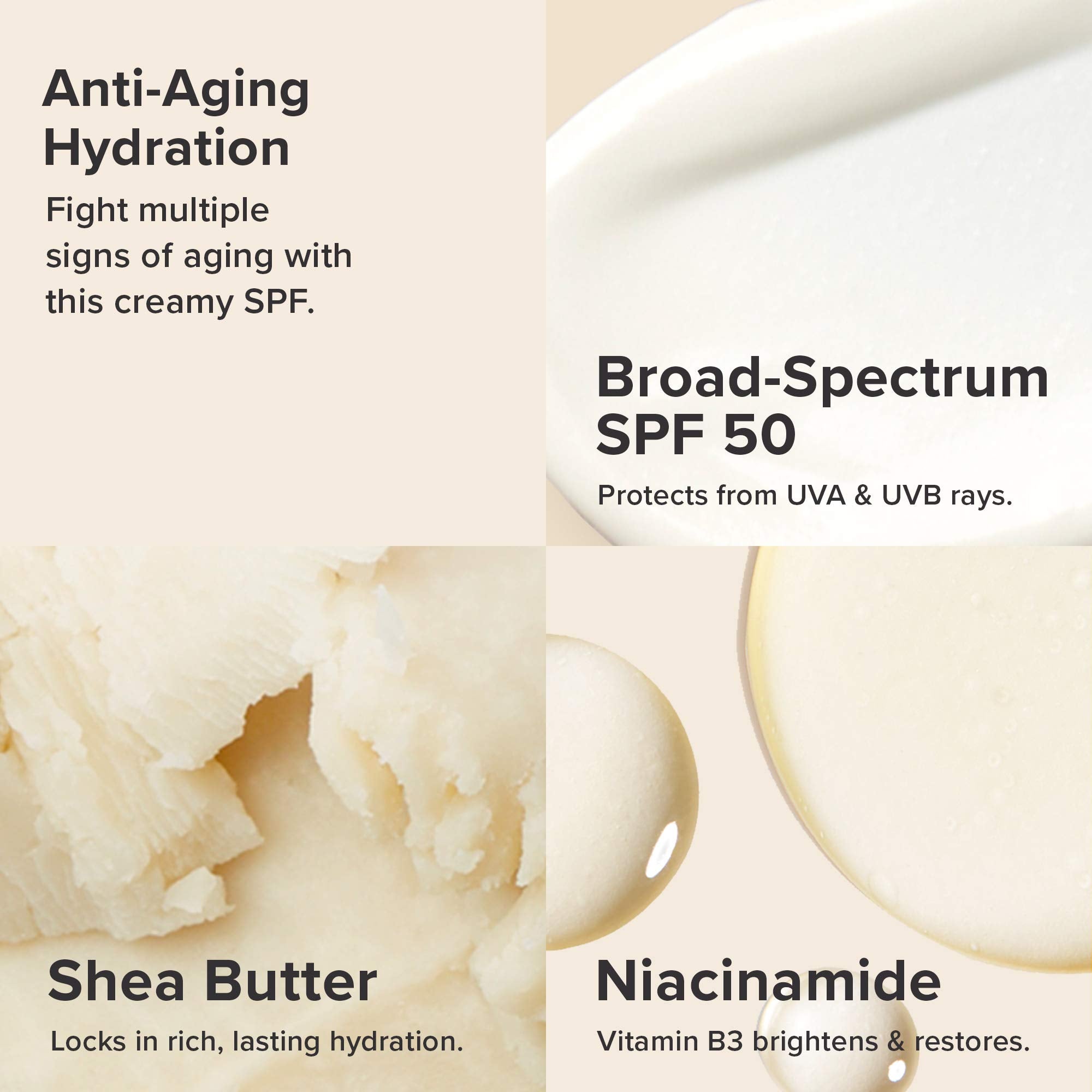 Paula's Choice RESIST Skin Restoring Moisturizer SPF 50, UVA & UVB Protection, Shea Butter & Niacinamide, Anti-Aging Sunscreen for Dry Skin, 2 Ounce